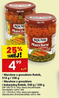 Marchew z groszkiem Rolnik promocja w Twój Market