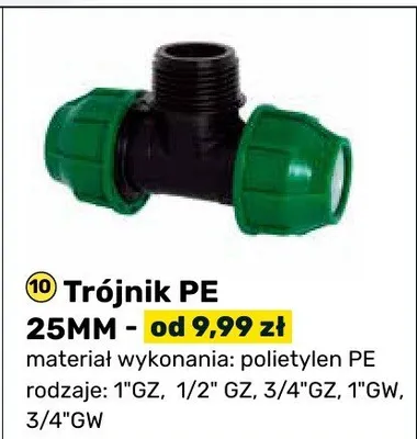 Trójnik PE 25MM promocja w Bricomarche