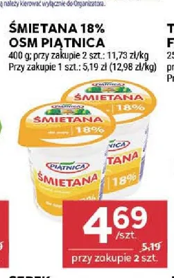 Śmietana OSM Piątnica 18% promocja w Stokrotka