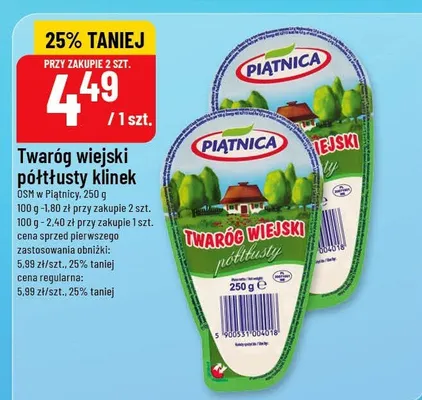 Twaróg wiejski półtłusty klinek promocja w POLOmarket