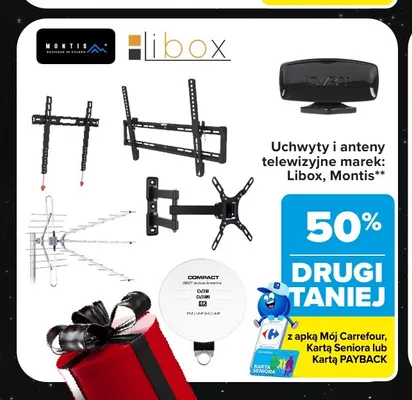 Uchwyty i anteny telewizyjne Libox, Montis promocja w Carrefour
