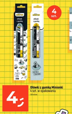 Ołówki z gumką Minionki promocja w Dealz