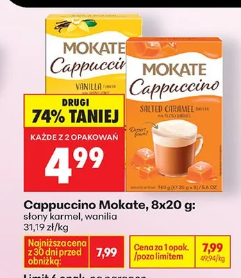 Cappuccino słony karmel, wanilia promocja w Biedronka