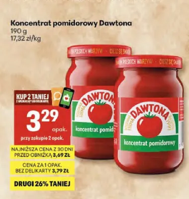Koncentrat pomidorowy Dawtona promocja w Delikatesy Centrum