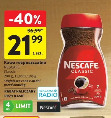 Kawa rozpuszczalna Nescafé Classic promocja w Intermarche