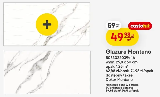 Glazura Montano promocja w Castorama