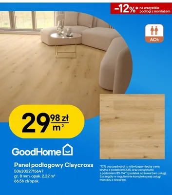 Panel podłogowy Claycross GoodHome promocja w Castorama