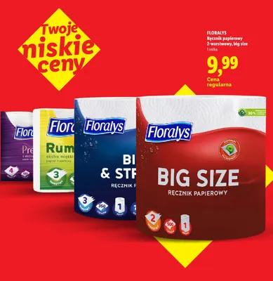 Ręcznik papierowy Floralys Big Size 2-warstwowy promocja w Lidl
