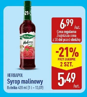 Syrop malina z lipą Herbapol promocja w Aldi