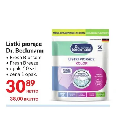 Listki piorące Dr. Beckmann Fresh Blossom promocja w Makro