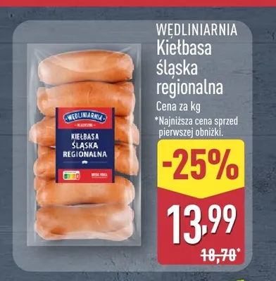Kiełbasa śląska regionalna Wędliniarnia promocja w Aldi