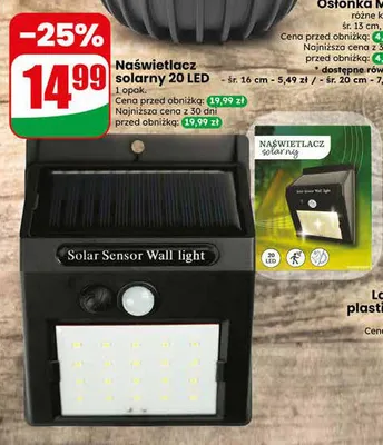Naświetlacz solarny 20 LED promocja w Dino