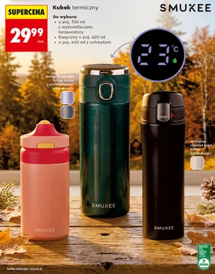 Kubek termiczny o poj. 400 ml z uchwytem Smukee promocja w Biedronka