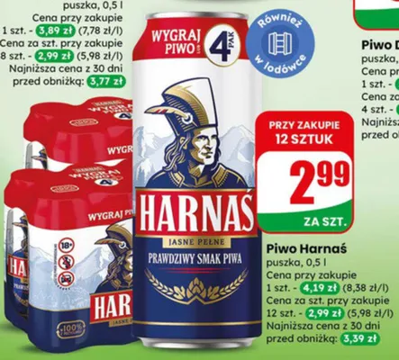 Piwo Harnaś Jasne Pełne promocja w Dino