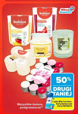 Świece, podgrzewacze promocja w Carrefour Market