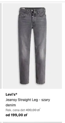 Jeansy Levi's Straight Leg szary denim promocja w Lounge by Zalando