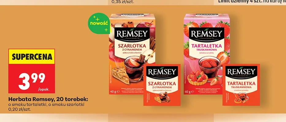 Herbata Remsey o smaku szarlotki promocja w Biedronka