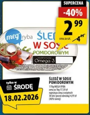 Śledź w sosie pomidorowym promocja w Arhelan