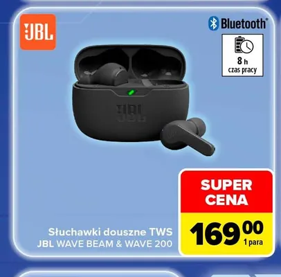 Słuchawki douszne Tws Jbl Wave Beam promocja w Carrefour