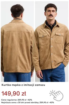 Kurtka męska z imitacji zamszu promocja w Medicine