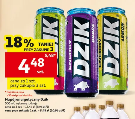 Napój energetyczny Dzik Lemon promocja w Auchan