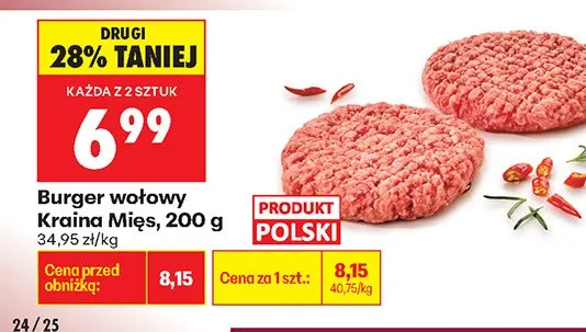 Burger wołowy promocja w Biedronka