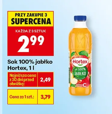 Sok 100% jabłko promocja w Biedronka