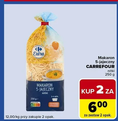 Makaron 5-jajeczny Carrefour nitki promocja w Carrefour Express
