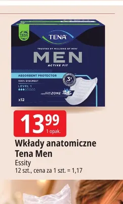 Wkłady anatomiczne Tena Men promocja w Leclerc