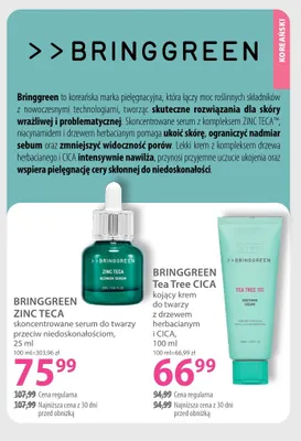 Skoncentrowane serum do twarzy Bringgreen Zinc Teca promocja w Hebe