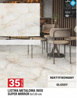 Listwa metalowa INOX SUPER MIRROR 5x120cm promocja w Merkury Market