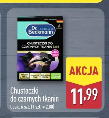 Chusteczki do czarnych tkanin Dr. Beckmann promocja w Aldi