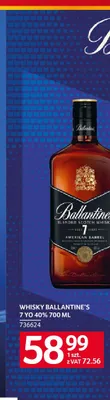 Whisky Ballantine's 7 YO 40% promocja w Selgros