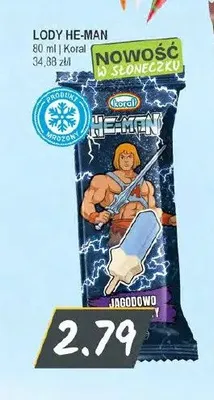 Lody He-Man jagodowe Koral promocja w Słoneczko