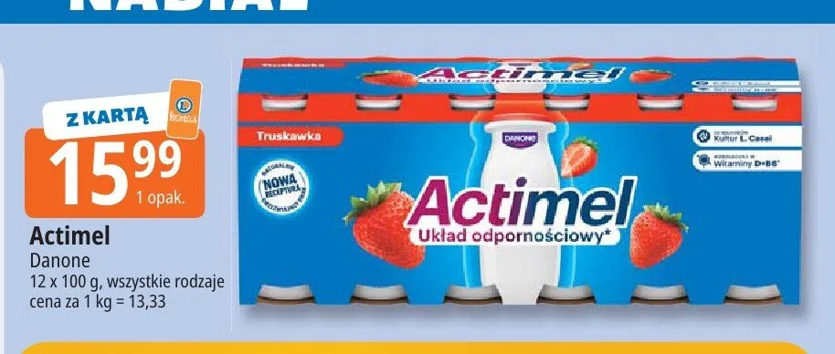 Napój probiotyczny Actimel promocja w Leclerc