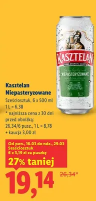 Piwo NOTECKIE NIEPASTERYZOWANE promocja w Lidl