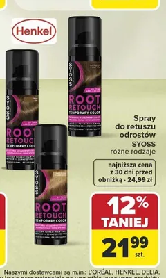 Spray do retuszu odrostów Syoss Root Retouch promocja w Carrefour Market
