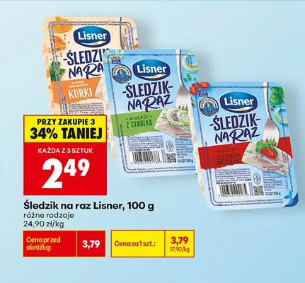 Śledzik na raz Lisner z cebulką promocja w Biedronka