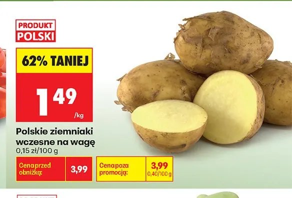 Ziemniaki wczesne na wagę polskie promocja w Biedronka