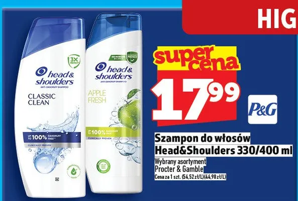 Szampon do włosów Head&Shoulders Classic Clean/Apple Fresh promocja w TOPAZ