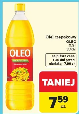 Olej rzepakowy promocja w Carrefour Market