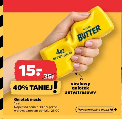 Gniotek masło antystresowy promocja w Netto