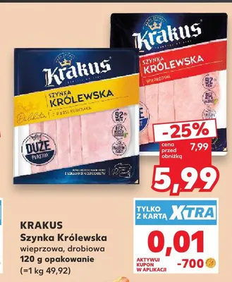 Szynka Królewska drobiowa Krakus promocja w Kaufland