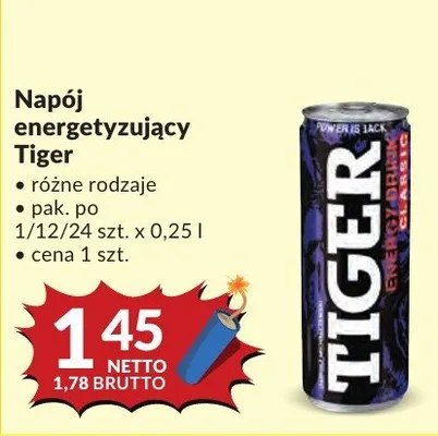 Napój energetyzujący Tiger promocja w Makro