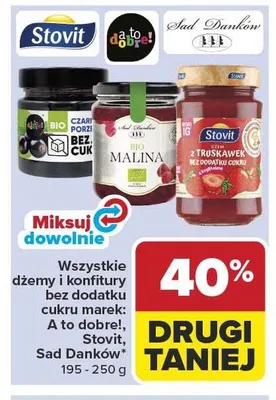 Dżemy i konfitury bez dodatku cukru promocja w Carrefour Market