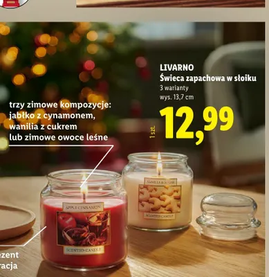 Świeca zapachowa w słoiku wanilia z cukrem Livarno promocja w Lidl