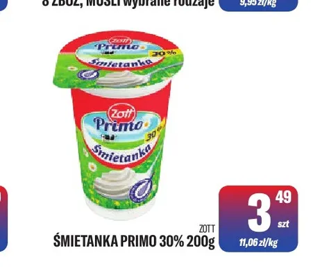 Śmietanka Primo Zott 30% promocja w Tomi Markt
