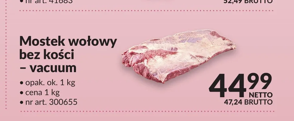 Mostek wołowy bez kości vacuum promocja w Makro
