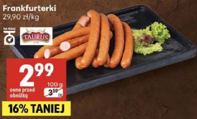Frankfurterki Taurus promocja w Delikatesy Centrum