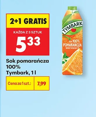 Sok pomarańczowy 100% promocja w Biedronka